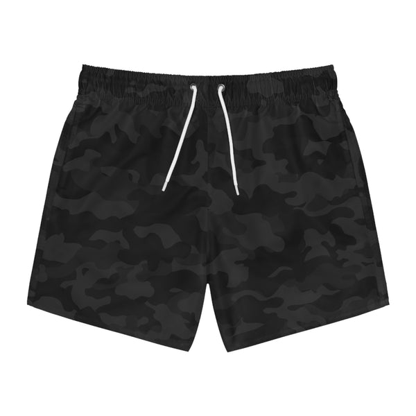 Black Camo Swim Trunks