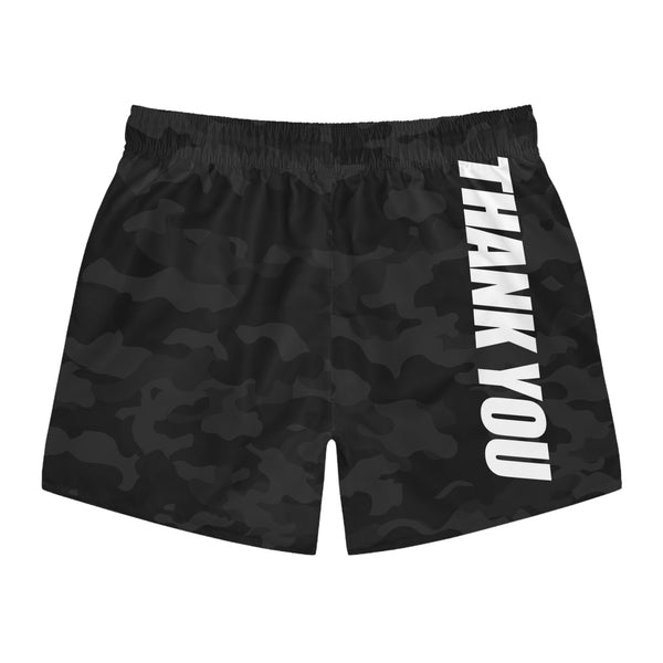 Black Camo Swim Trunks